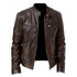 Slim Fit Casual Leather Motorcycle Jacket for Men - Stylish Autumn PU Coat with Lapel and Anti-Wind Features, Perfect for Everyday Wear